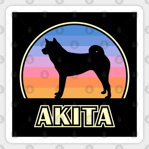 Akita Vintage Sunset Dog Sticker by millersye